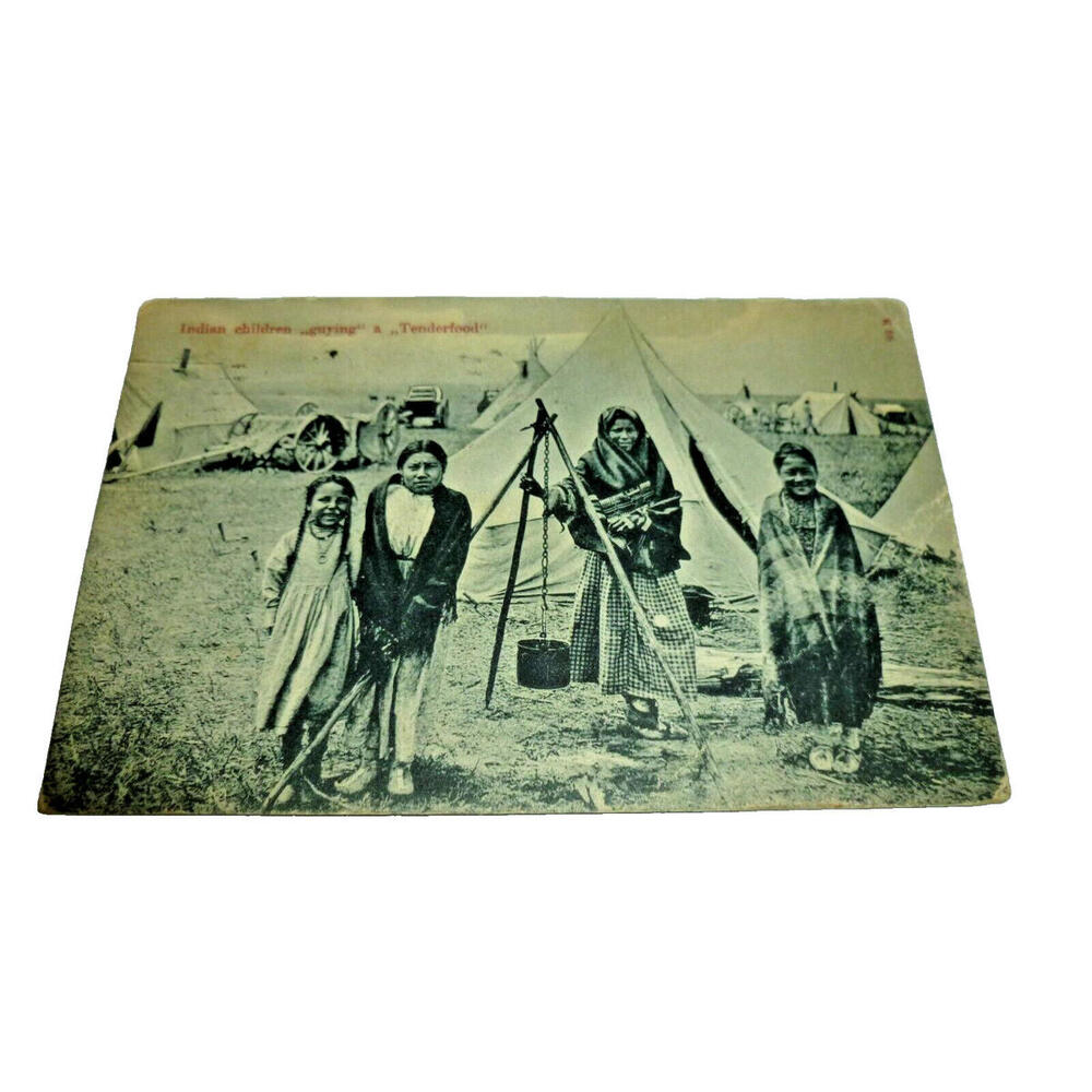 1908 Native American Indian Children Guying A Tenderfoot‎ RPPC